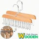 Multifunctional Non-Slip Storage Hangers with 8 Hooks 360 Degree Swivel Wooden Belt Hanger for Ties, Scarves,Clothes Drying Hangers Wardrobe Organizer Accessories