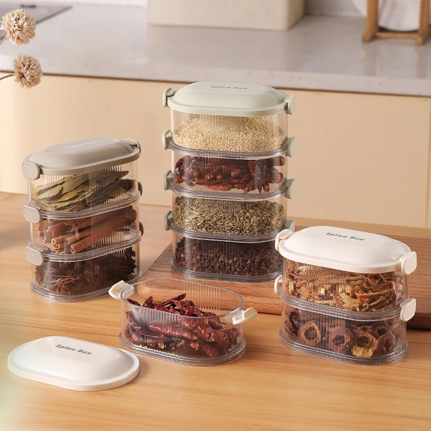 4 Layers Multi-layered Seasoning Spice Storage Box