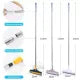 Bathroom Cleaning Brush with Long Handle 2 in1 Bathroom Brush with Wiper 120° Rotating Floor Cleaning Supplies for Household, Kitchen Accessories Items 2 in 1 Floor Scrub Cleaning Brush