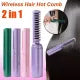 2 in1 wireless comb straightner, Portable Mini Electric Hair Brush Dual Use, Hair Straightner Brush For Girls and boys, Rechargeable Hair Straightener, Anti-Scald Hair Straightener, Hair Styler Tool for Travel, Home, and Professional Salon Use