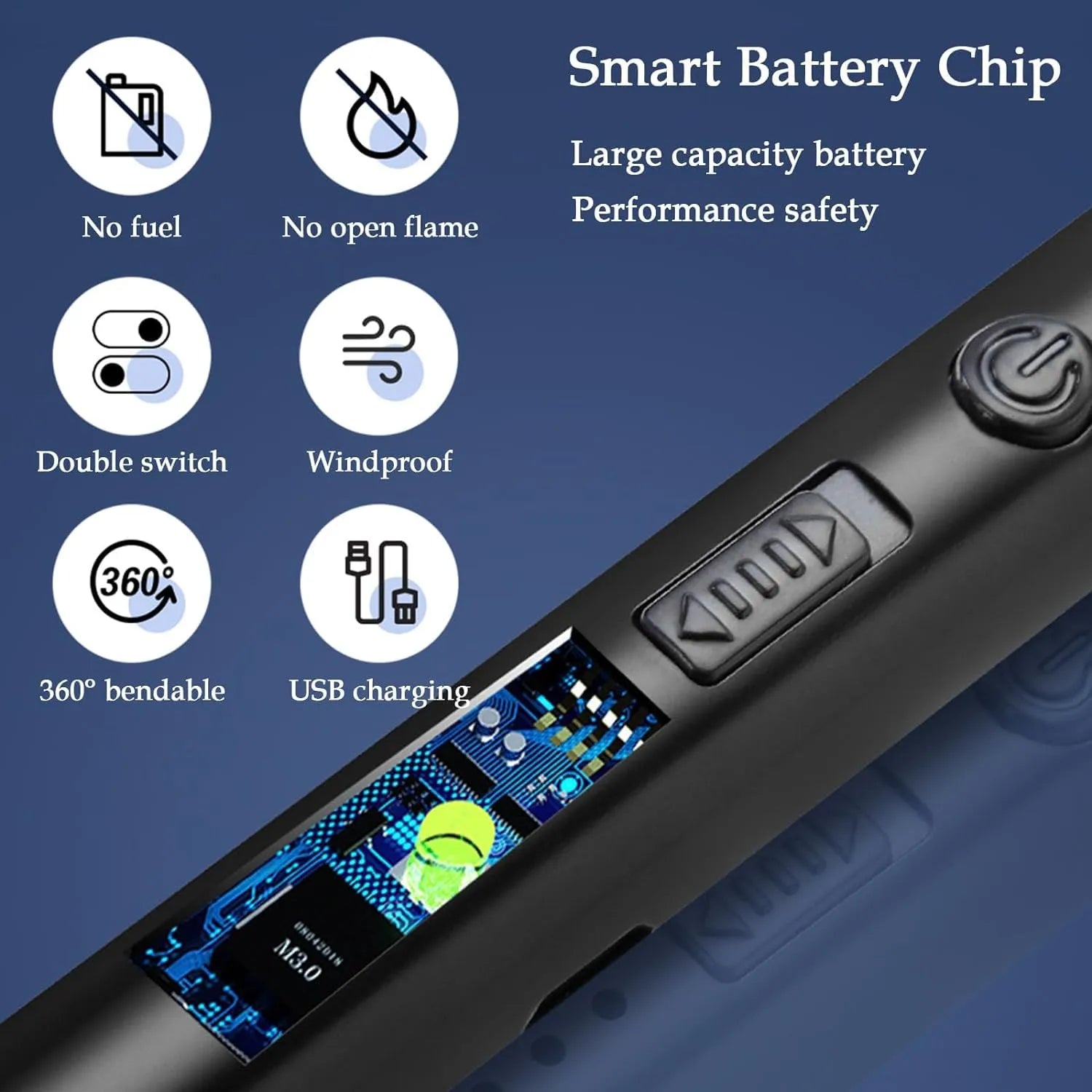 Lighter - Electric Rechargeable Kitchen Lighter - Stove Long Neck Arc 360° Flexible Lighter - Upgraded USB Electric Lighter not needed Gas - Orignal Best Quality Flameless Lighter for Stove / Candles / Grill / BBQ / Camping (Multicolour)