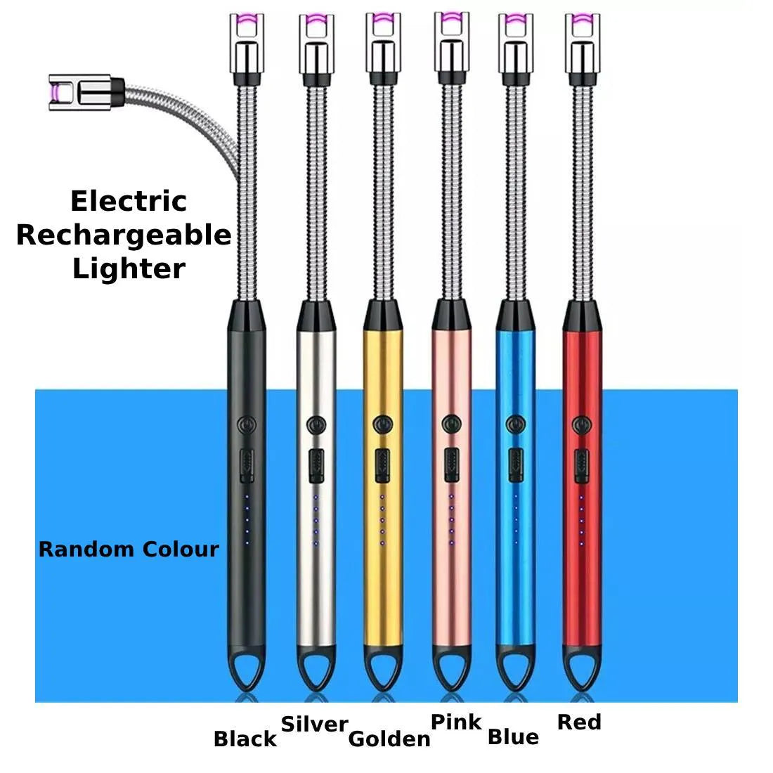 Lighter - Electric Rechargeable Kitchen Lighter - Stove Long Neck Arc 360° Flexible Lighter - Upgraded USB Electric Lighter not needed Gas - Orignal Best Quality Flameless Lighter for Stove / Candles / Grill / BBQ / Camping (Multicolour)