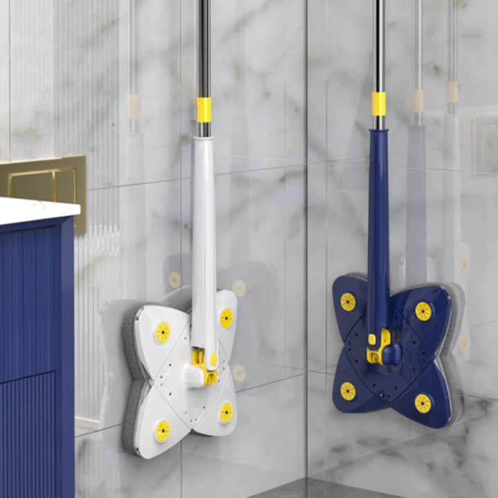 New 4leaf premium twist mop - micro fiber mop - cleaning mop -360 automatic water squeezing - wall cleaning mop - floor cleaning mop - full spin mop - household cleaning tool