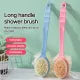 New 2 in 1 Long Handle Bath Body Brush Body Brush with Soft Loofah Bristles gubb Body Wash Brush Back Scrubber Brush Loofah Exfoliating Brush Bath Sponge Shower Brush for Wet or Dry Bath Shower Sponge Skin Cleaning Tool