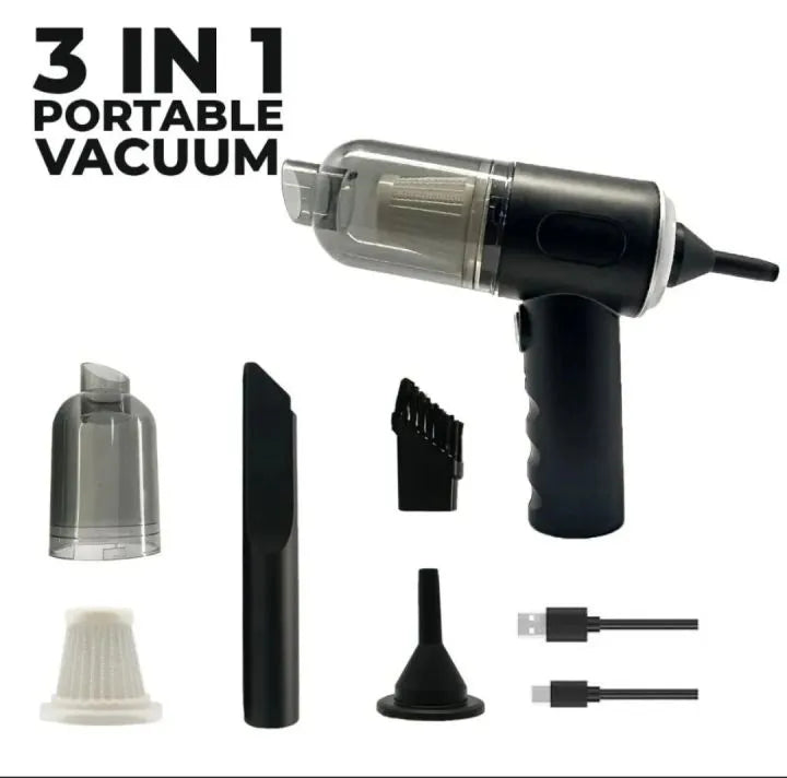 USB Rechargeable Wireless Handheld Car Vacuum Cleaner Traveling, Camping Reusable, Portable, Rechargeable