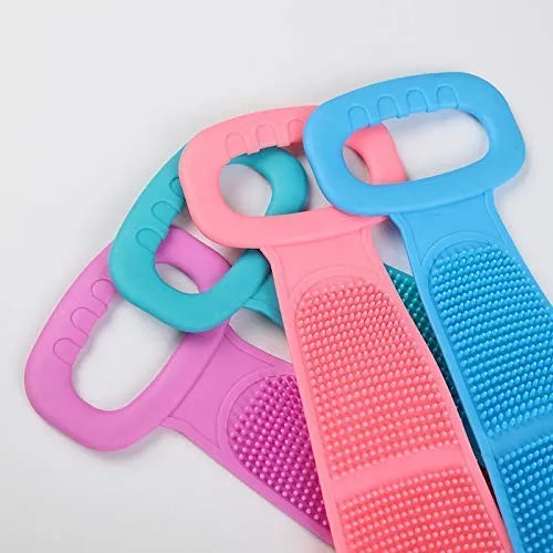 High Quality Back Cleaning Shower Strap, Silicone Back Scrubber Soft Bath Towel Bath Belt.