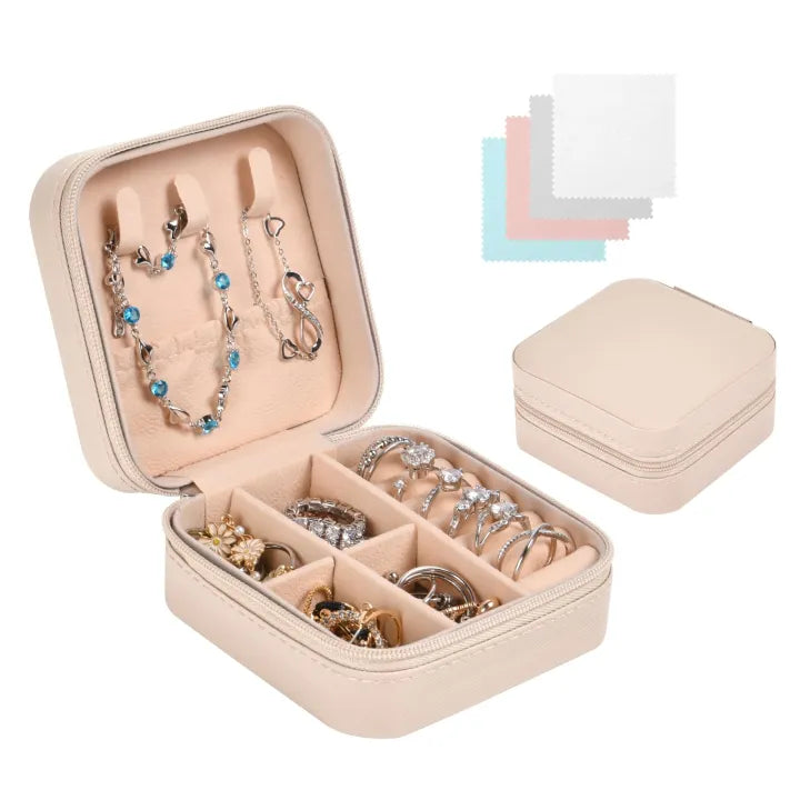 Small Jewellery Box - Mini Travel Jewellery Boxes Case, Portable Faux Leather Jewellery Storage Box Organiser for Women Girls