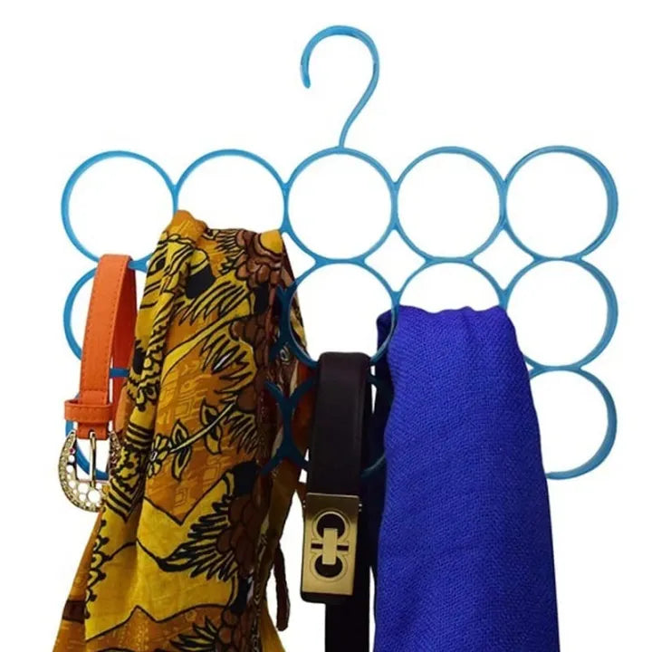 15 Holes Scarf Hanger, Multiple Purpose Space Saving hangers for Clothes, Scarf Shawl Belt Wardrobe Storage Holder Display Rack