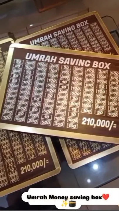 Umrah Saving Box – 280 Days Wooden Islamic Money Box for Hajj & Umrah Fund