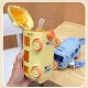 500ML Bus Shape Cute Car Water Bottle with Movable Wheels Strap Plastic Drinking Bottle Leakproof for Boys Girls