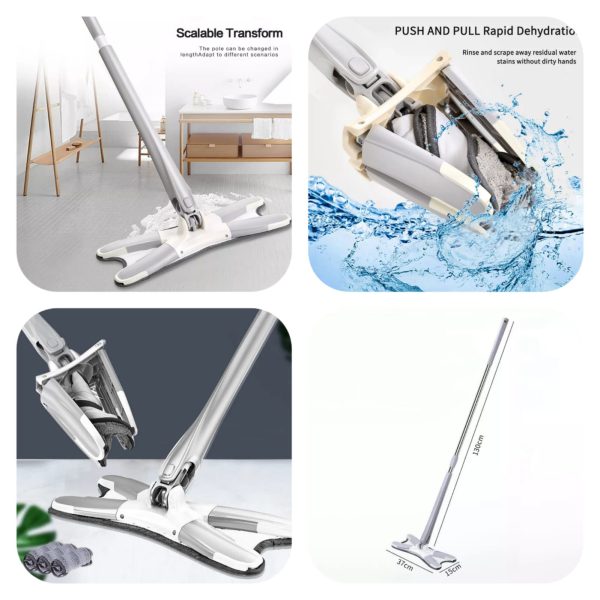 X Mop Manual Extrusion Hand-free Flat Squeeze Mop X-type