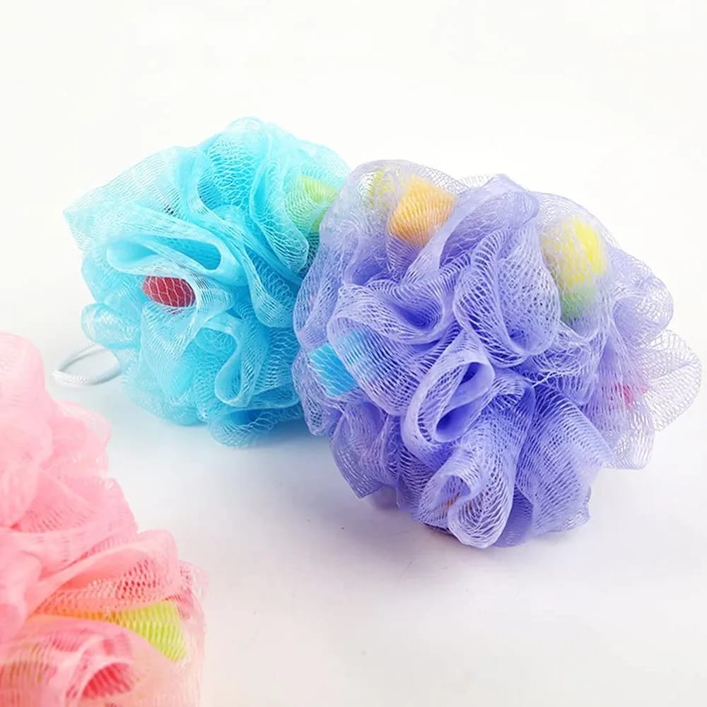 Bath Shower Sponge Mesh Scrunchie Body Wash Scourer Puff Shower Net