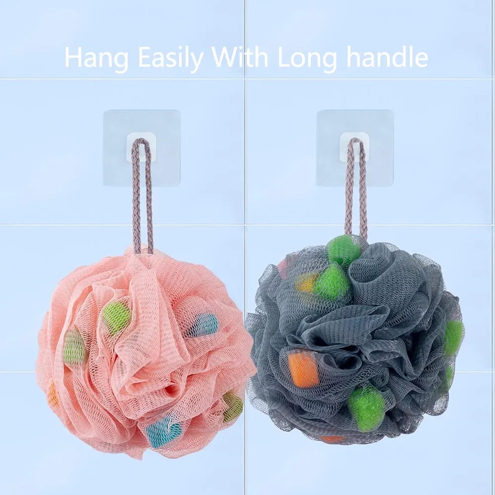 Bath Shower Sponge Mesh Scrunchie Body Wash Scourer Puff Shower Net