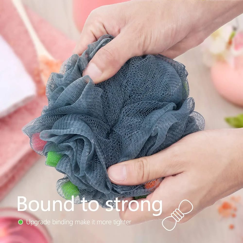 Bath Shower Sponge Mesh Scrunchie Body Wash Scourer Puff Shower Net