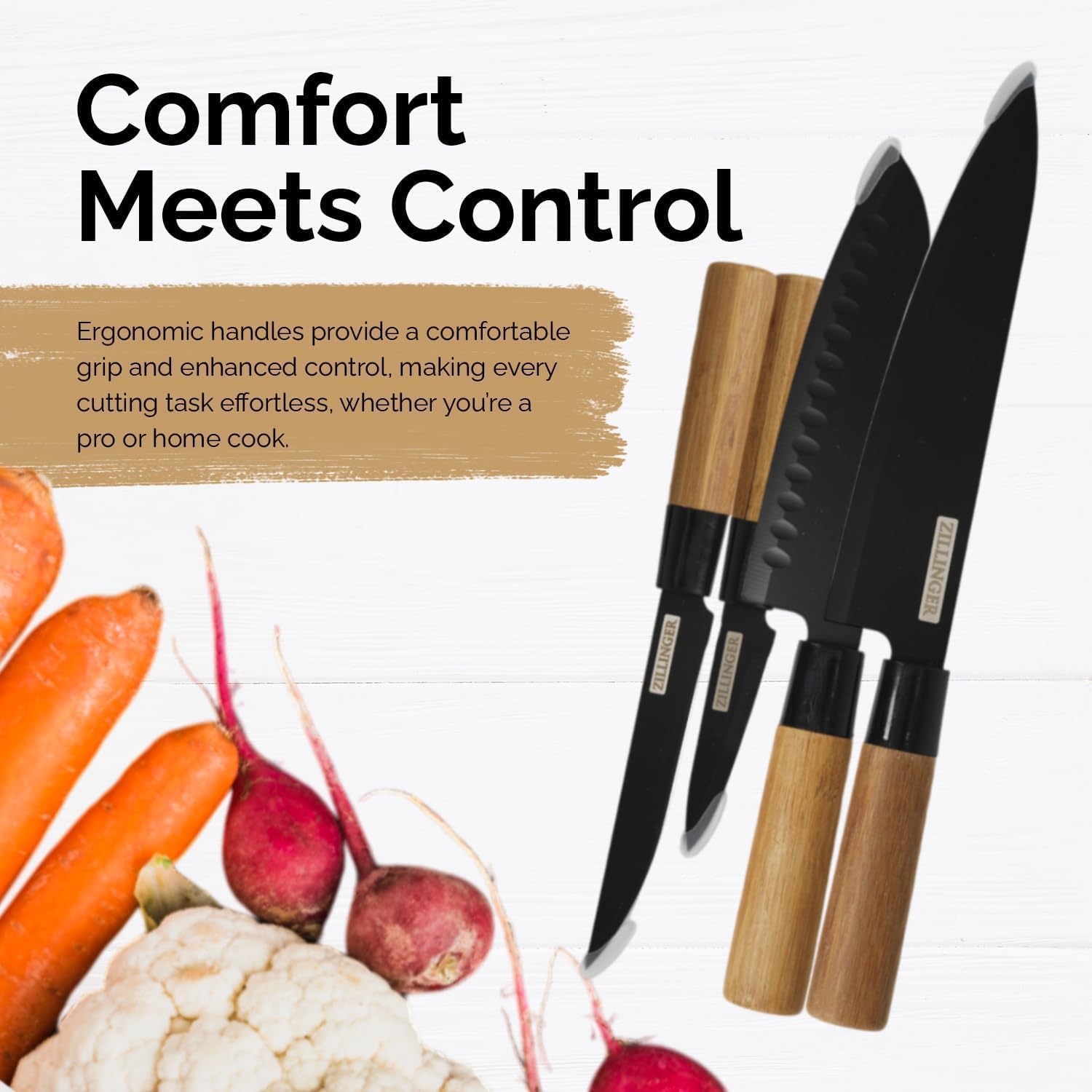 4Pcs Japanese Zillinger Knife Set