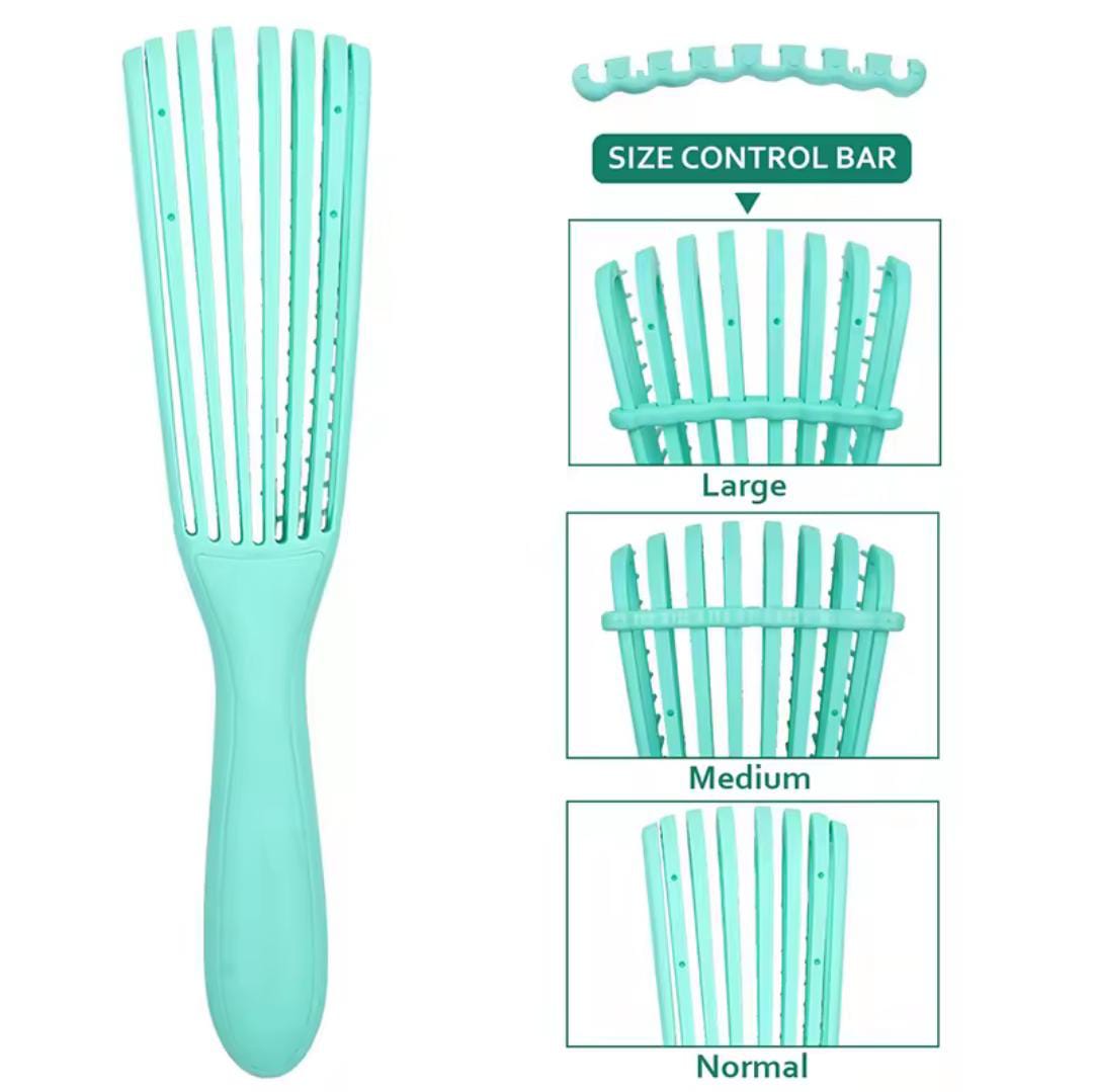 STYLISH Curly Hair Brush & Scalp Massage Comb – Anti-Static Detangling Wet Hair Brush for Thick Hair, Knots Detangler, Salon Hairdressing Tool