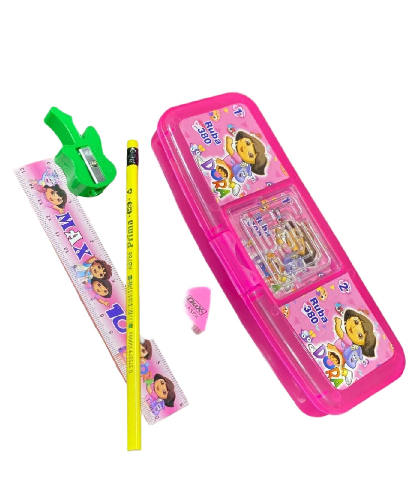 Pencil Box With (Pencil,Scale,Eraser and Sharpner)  Beautiful Gift's For Kids     Random Character and Random Color