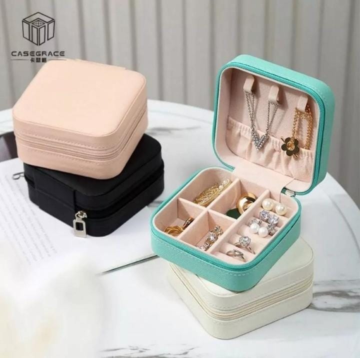 Small Jewellery Box - Mini Travel Jewellery Boxes Case, Portable Faux Leather Jewellery Storage Box Organiser for Women Girls