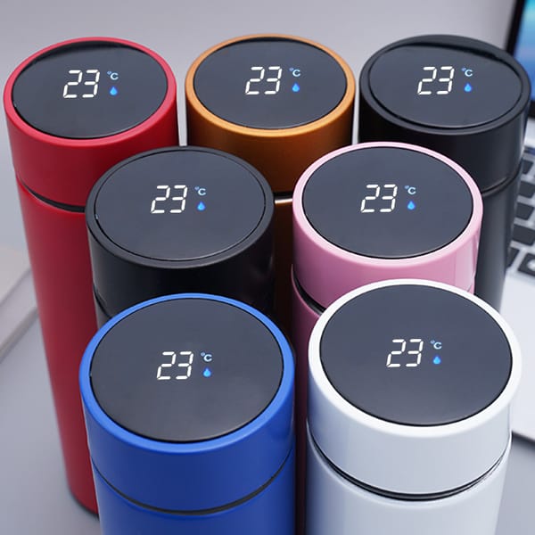 Temperature Water Bottle, LED Temperature Display, Hot Cold Vacuum Flasks, stainless Steel Thermos, LED 500ML Smart Thermos