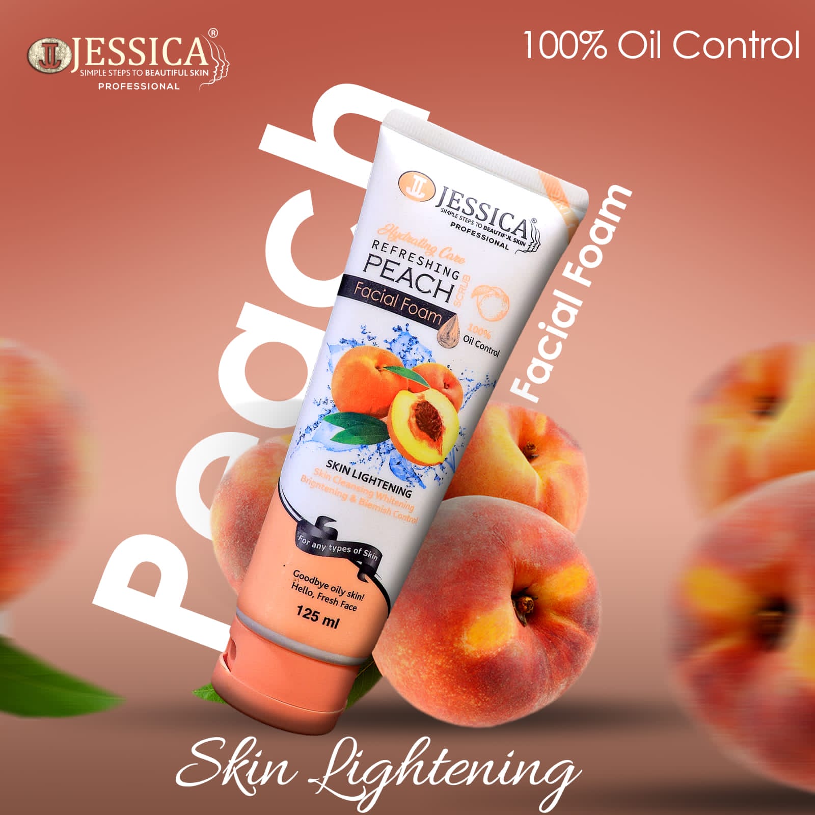 Jessica Softening Active Bright Pomegranate Facial Foam Face Wash – 125ml