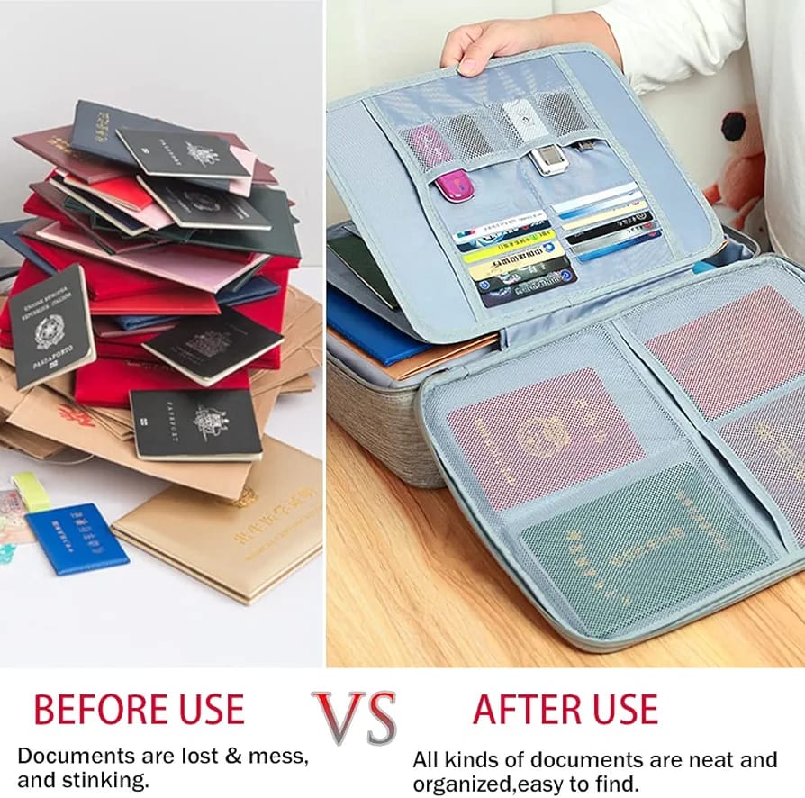 With password lock Multifunctional briefcase office document storage bag business trip card passport organizer travel accessory