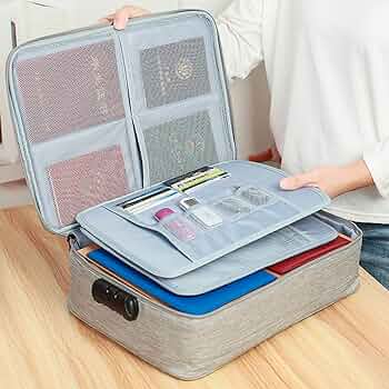 With password lock Multifunctional briefcase office document storage bag business trip card passport organizer travel accessory