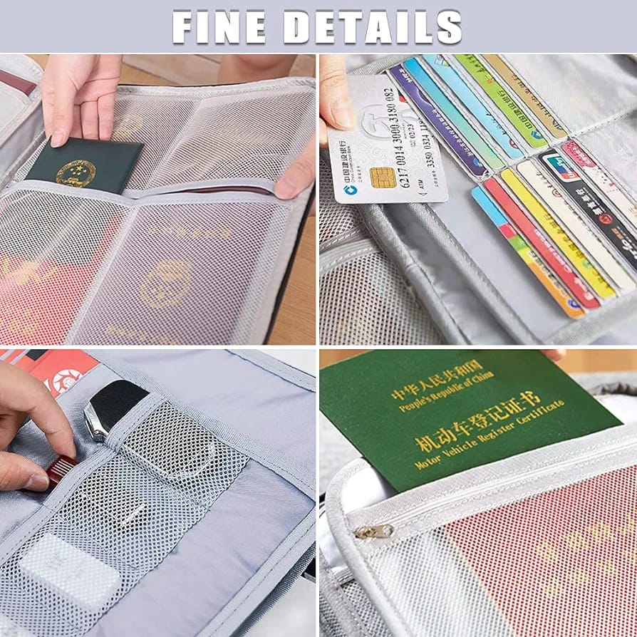 With password lock Multifunctional briefcase office document storage bag business trip card passport organizer travel accessory