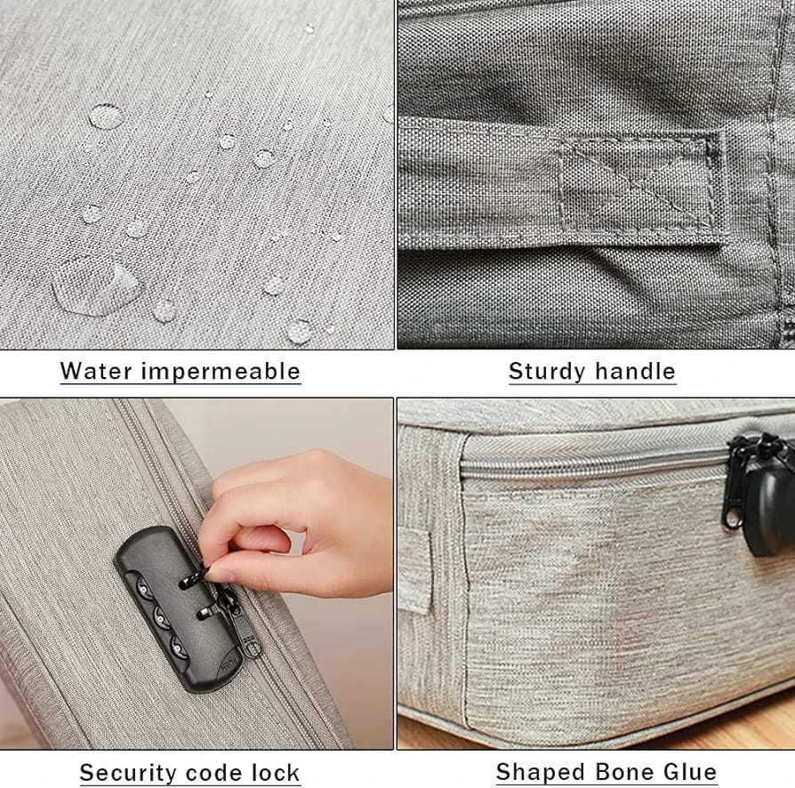 With password lock Multifunctional briefcase office document storage bag business trip card passport organizer travel accessory