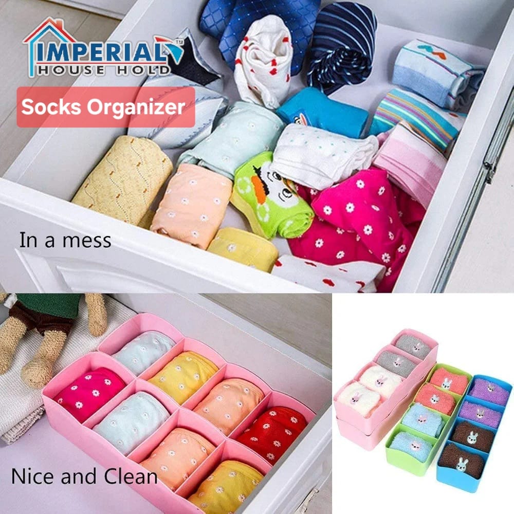 Plastic Storage Box Wardrobe Organizing Box Socks Organizer Underwear Storage Box Multi Compartment Storage Box Home Storage Box
