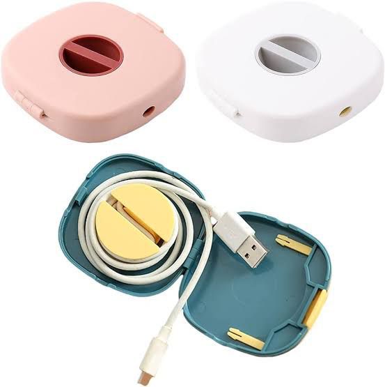 2in1 Mobile Holder and Plastic Handsfree/Cable Wire Binder Box (Mix/Random color)