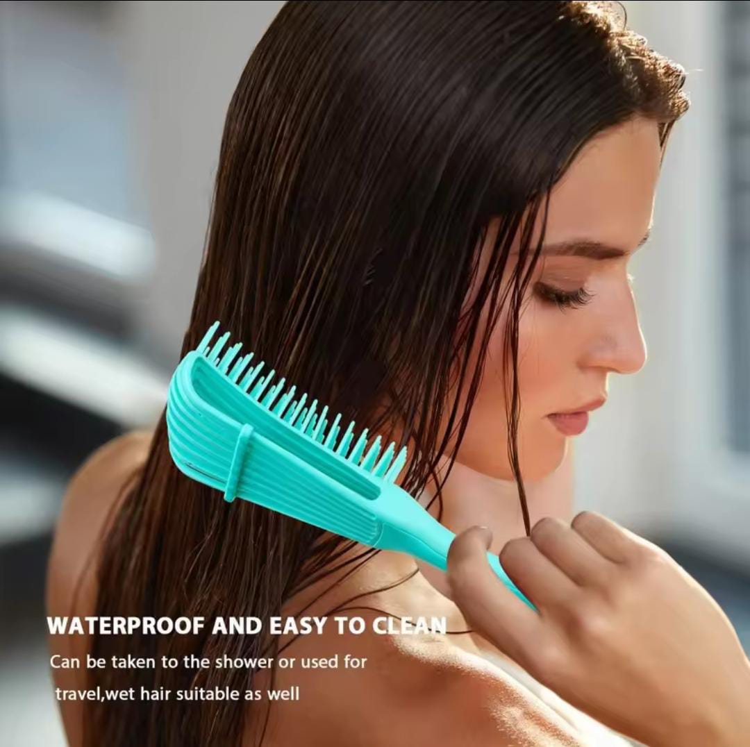 STYLISH Curly Hair Brush & Scalp Massage Comb – Anti-Static Detangling Wet Hair Brush for Thick Hair, Knots Detangler, Salon Hairdressing Tool