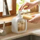 Soap Dispenser - 500ML Refillable Wash Hand Liquid, Dish Detergent, Shampoo Lotion Bottle with Pump Head and Label, Ideal for Kitchen & Bathroom Sink or Shower