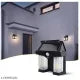 Double Head Antique Solar Sensor Lamp, Wall Mounted Courtyard Villa Garage Wall Light