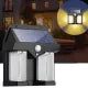 Double Head Antique Solar Sensor Lamp, Wall Mounted Courtyard Villa Garage Wall Light